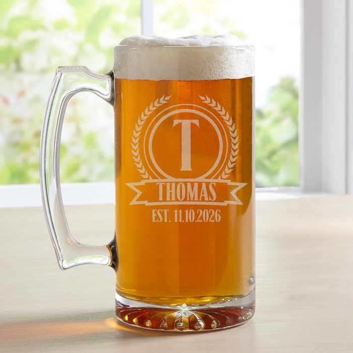 Personalized Glass Beer Stein