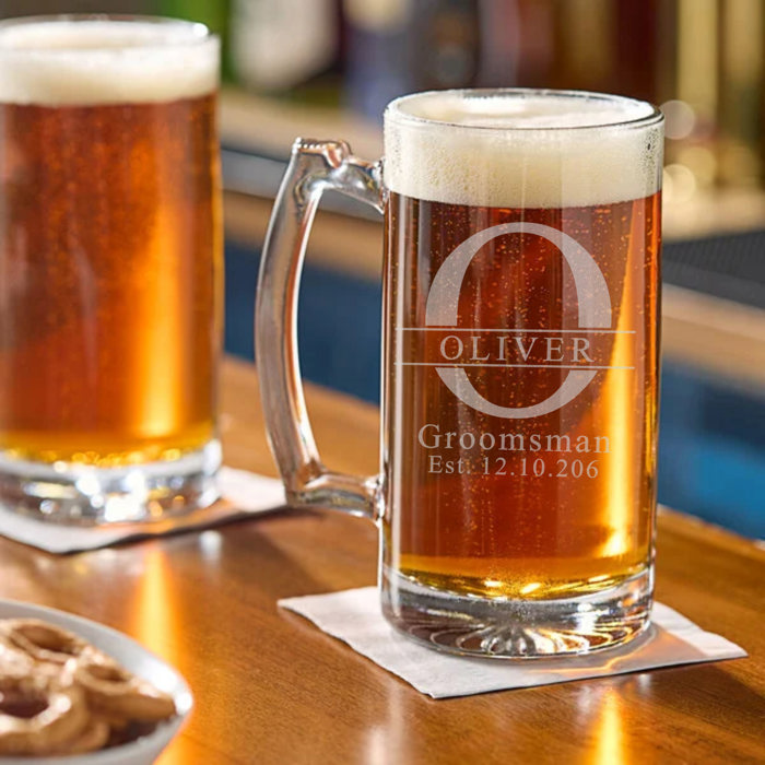 Personalized Glass Beer Stein