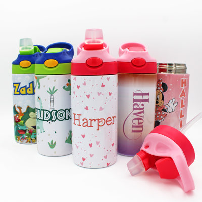 Personalized Kid's Metal Tumblers with Straw