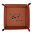 Dad Script Personalized Leather Tray Tray