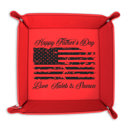 American Flag Personalized Leather Tray Tray