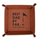 Best Dad by Par Personalized Leather Tray Tray