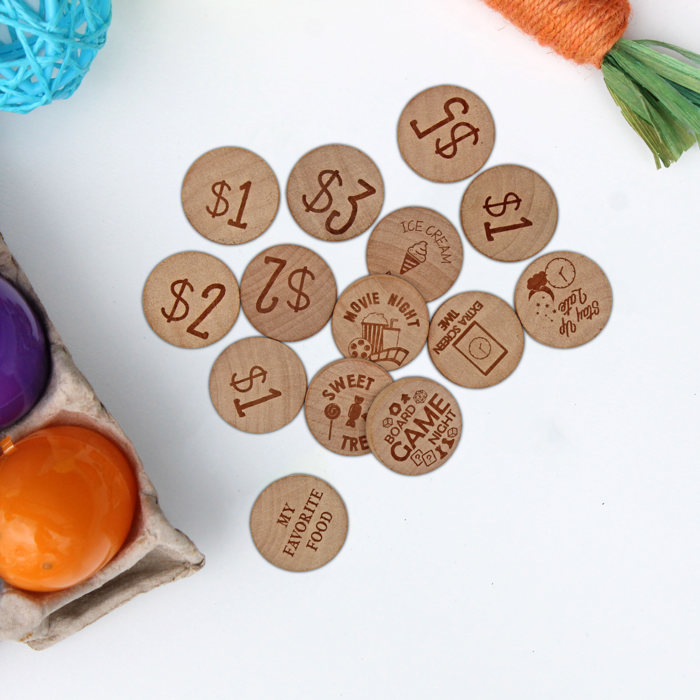 Wood Easter Hunt Token Prize  | Set of 15