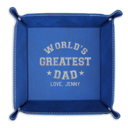 World's Greatest Dad Personalized Leather Tray Tray