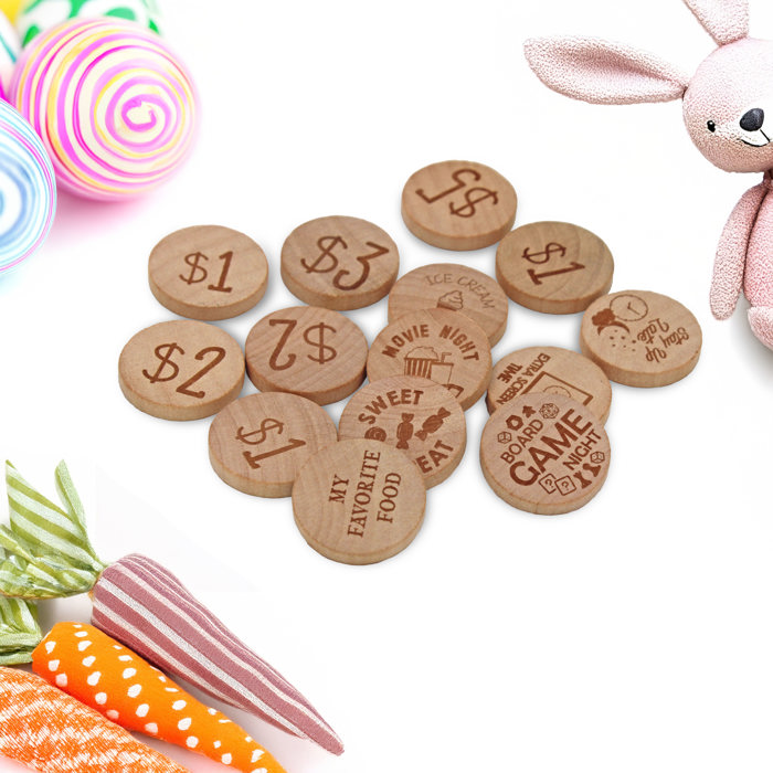 Wood Easter Hunt Token Prize  | Set of 15