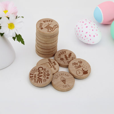 Wood Easter Hunt Token Prize  | Set of 15