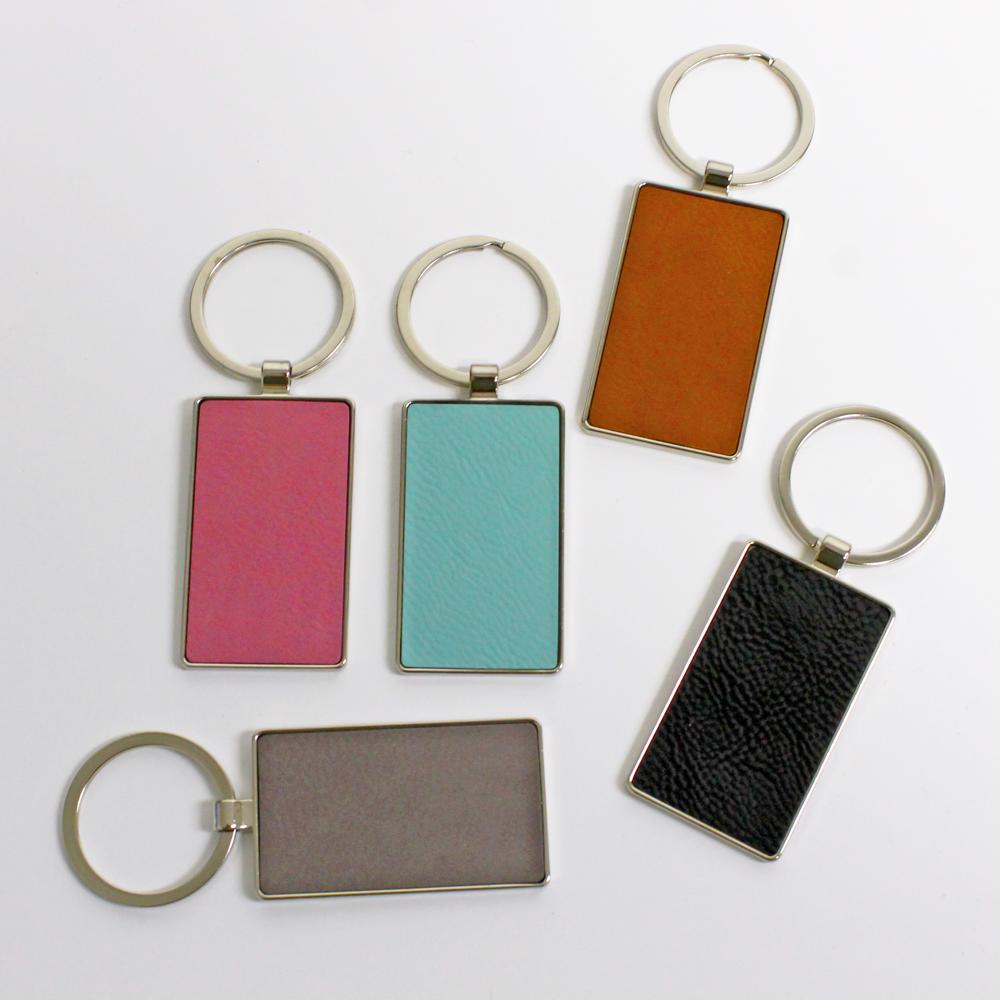 Personalized Metal and Leather Keychains