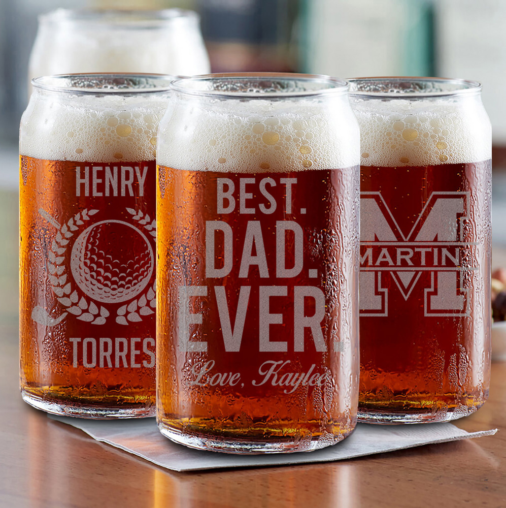 Personalized Beer Can Glass