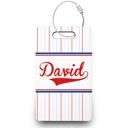 Pin Stripes Baseball Bag Tag