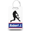 Baseball Silhoutte Baseball Bag Tag