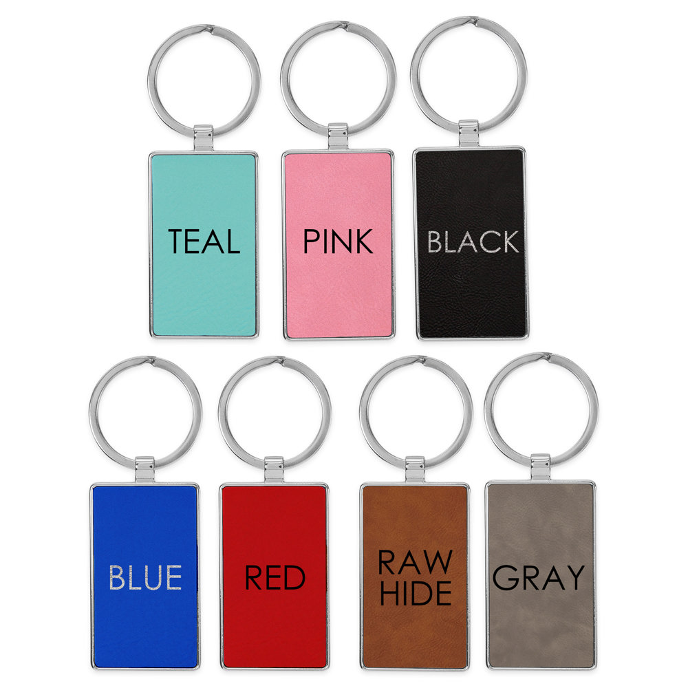 Personalized Metal and Leather Keychains