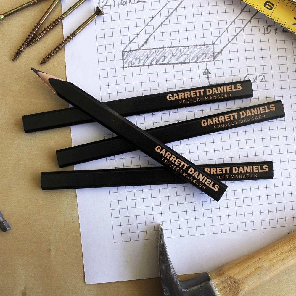 Personalized Carpenter Pencils, Set of 4