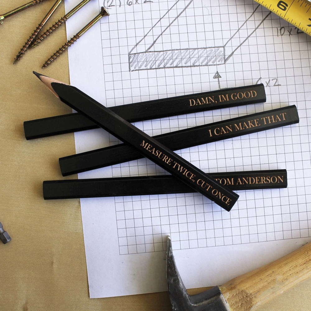 Personalized Carpenter Pencils, Set of 4