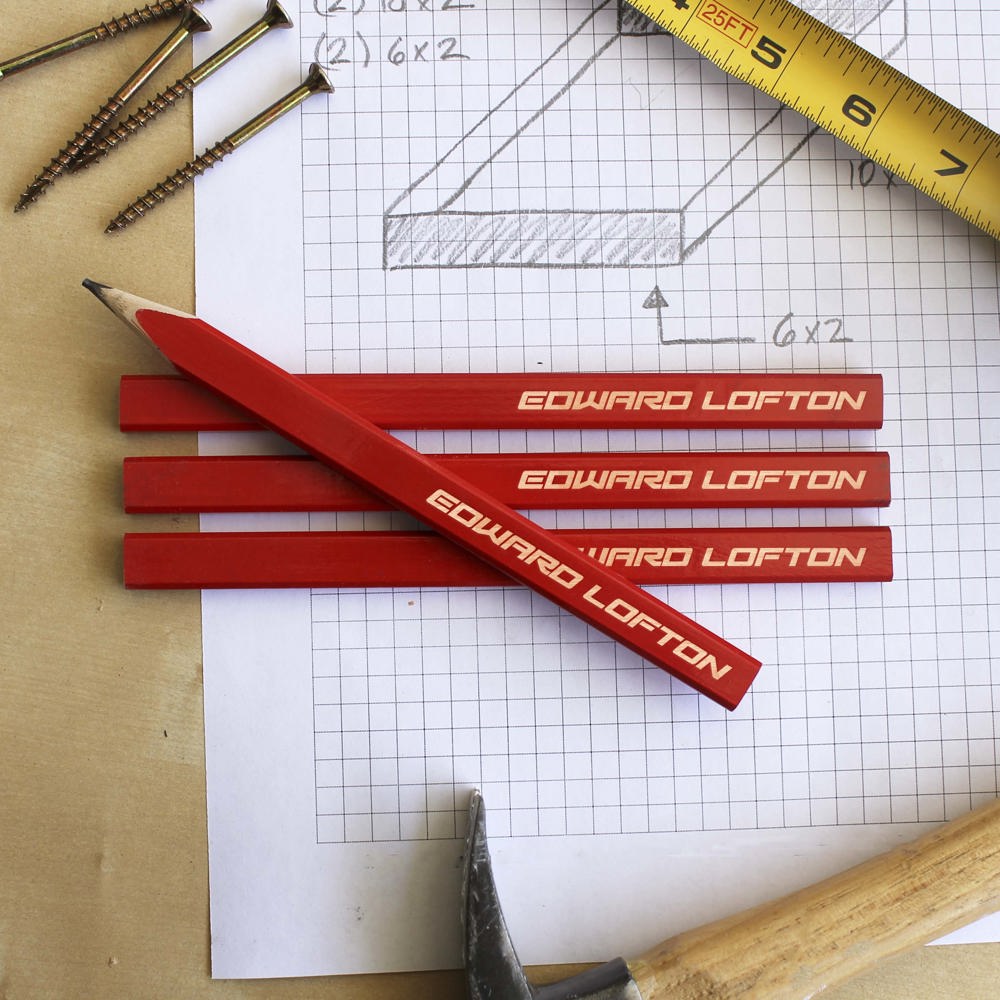 Personalized Carpenter Pencils, Set of 4