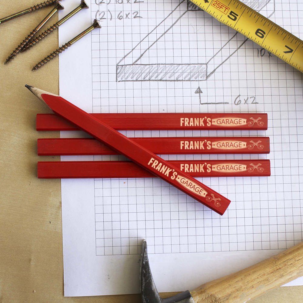 Personalized Carpenter Pencils, Set of 4