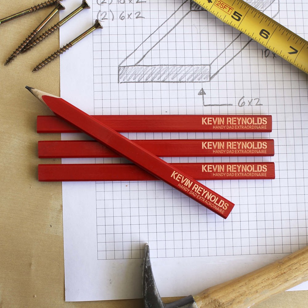 Personalized Carpenter Pencils, Set of 4