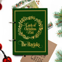 Vintage Green Personalized Cards of Christmas Past Card Book