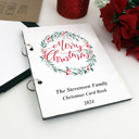 Christmas Wreath Personalized Cards of Christmas Past Card Book