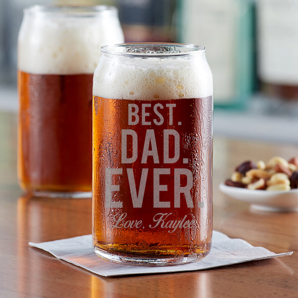 Personalized Beer Can Glass