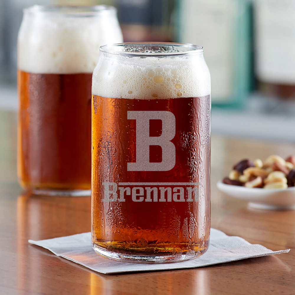 Personalized Beer Can Glass