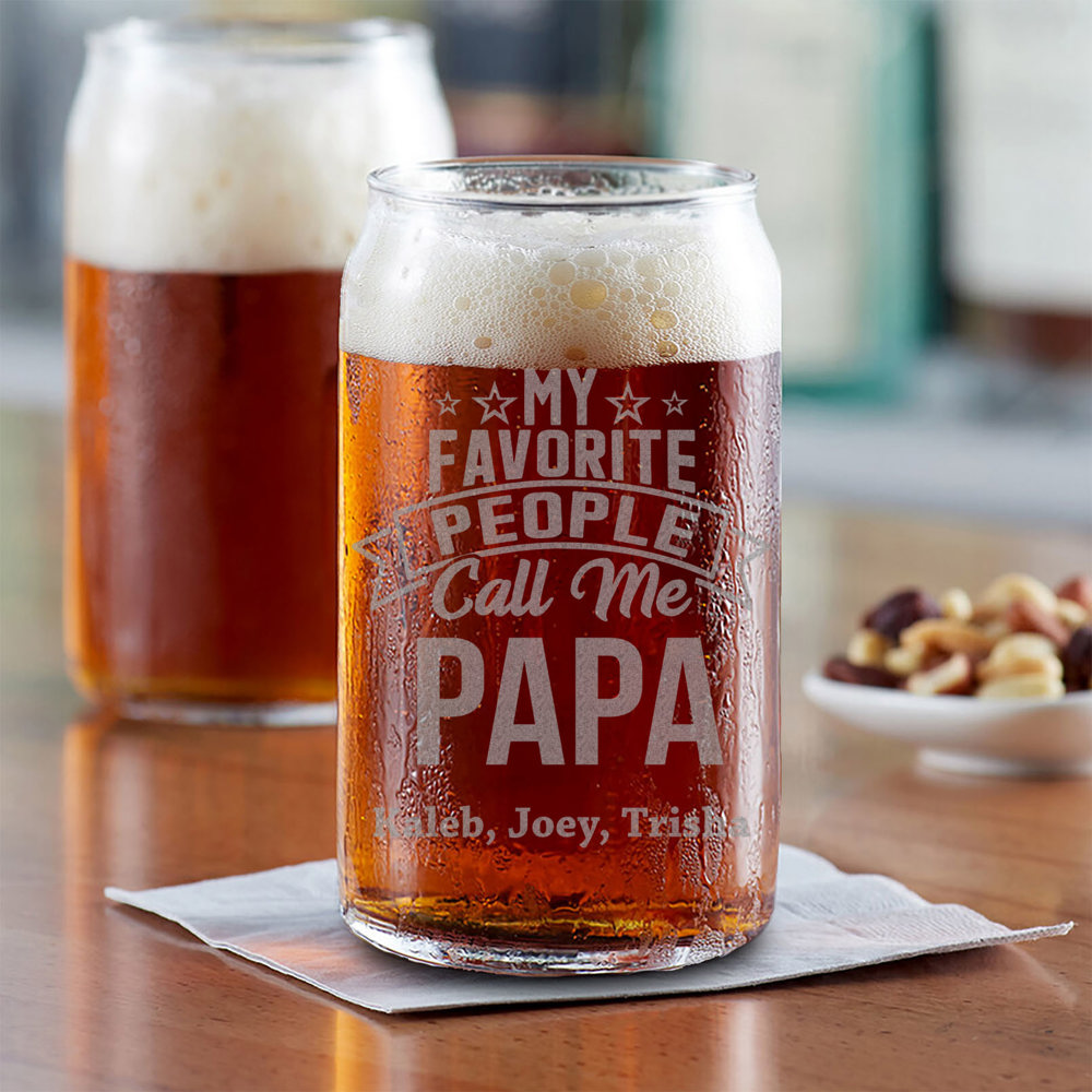 Personalized Beer Can Glass