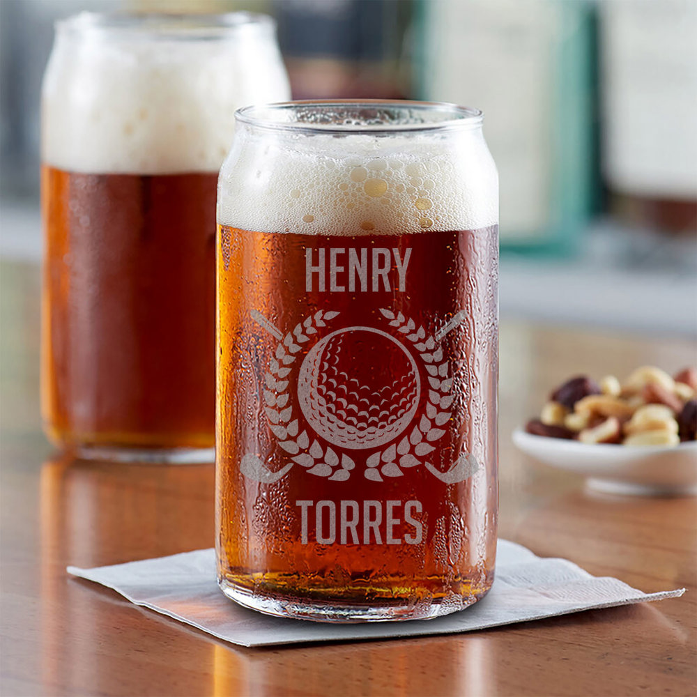 Personalized Beer Can Glass