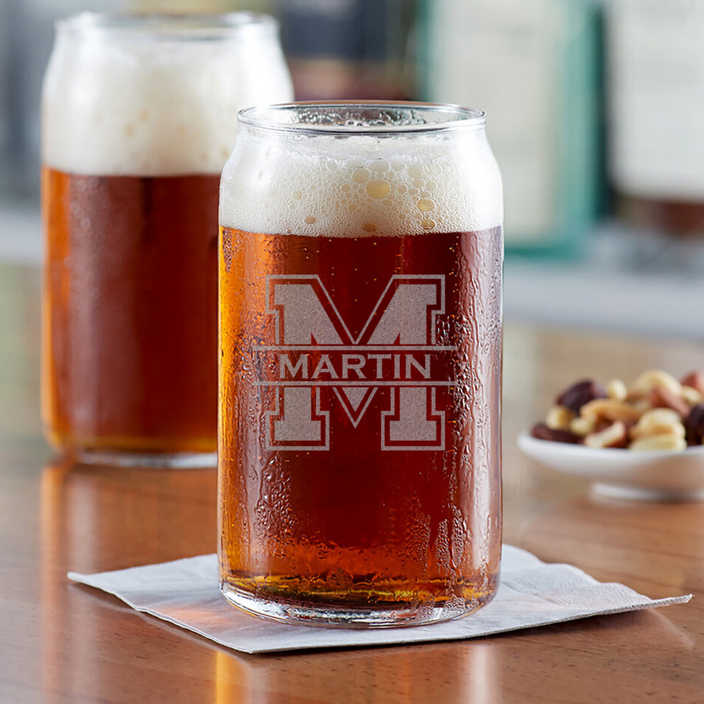 Personalized Beer Can Glass