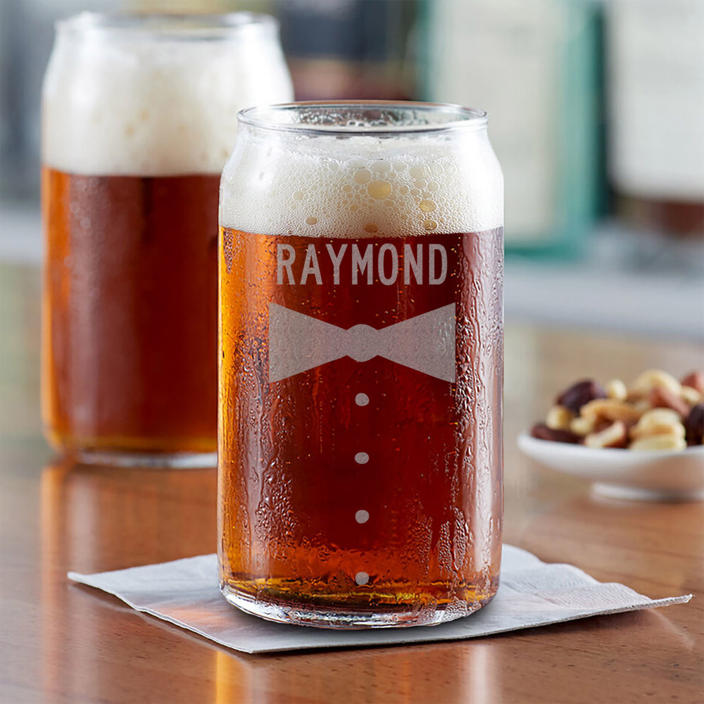 Personalized Beer Can Glass