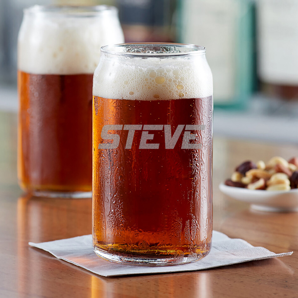 Personalized Beer Can Glass