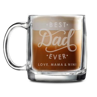 Personalized Glass Coffee Mug for Dad