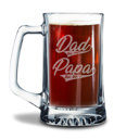 Dad Papa Personalized Glass Beer Stein