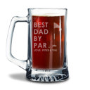 Best Dad by Par Personalized Glass Beer Stein