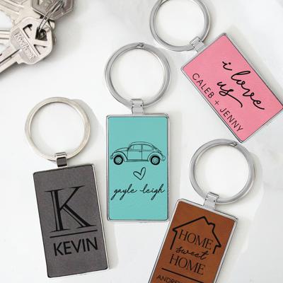 Personalized Metal and Leather Keychains