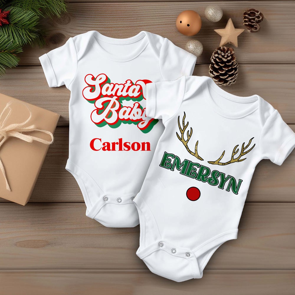 Personalized Christmas Baby Onesie