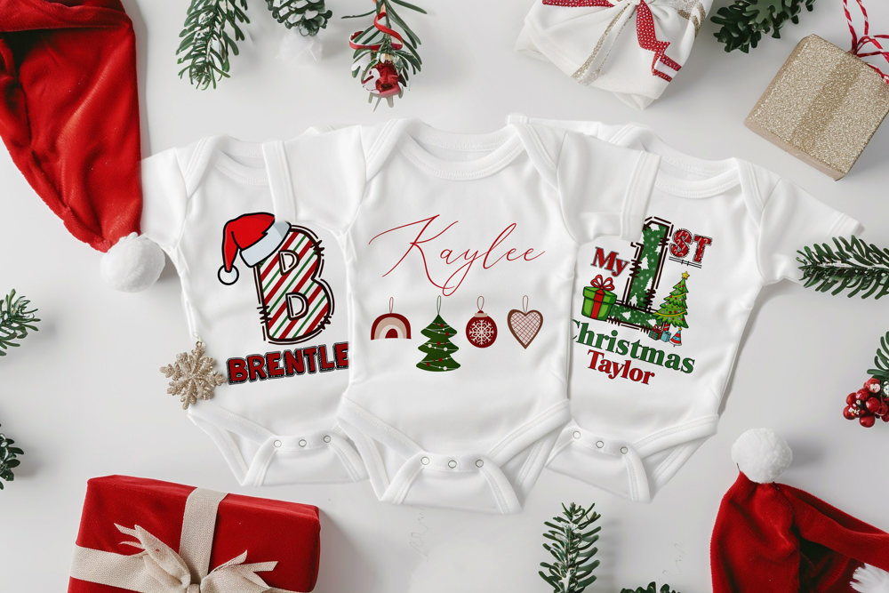 Personalized Christmas Baby Onesie