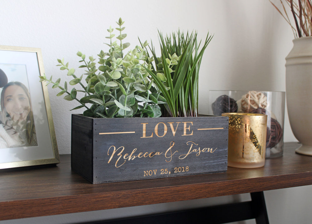 Personalized Wood Planter Box