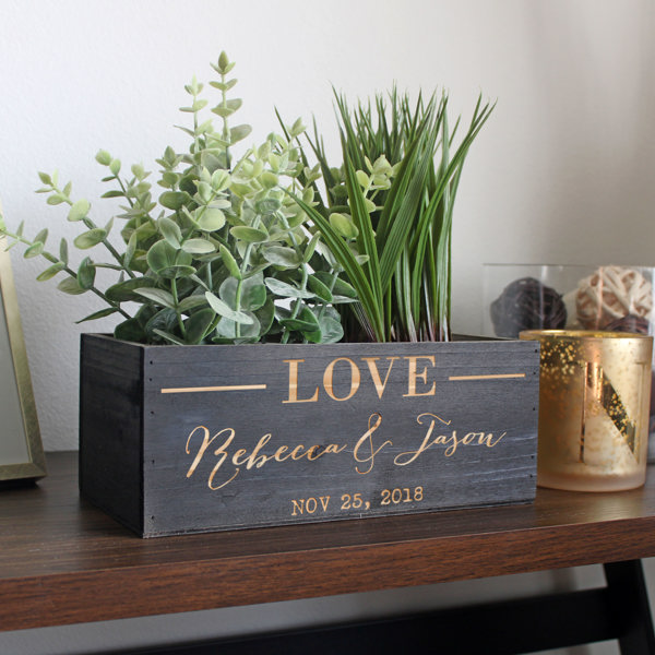 Personalized Wood Planter Box