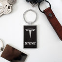 Steve Personalized Metal and Leather Keychains