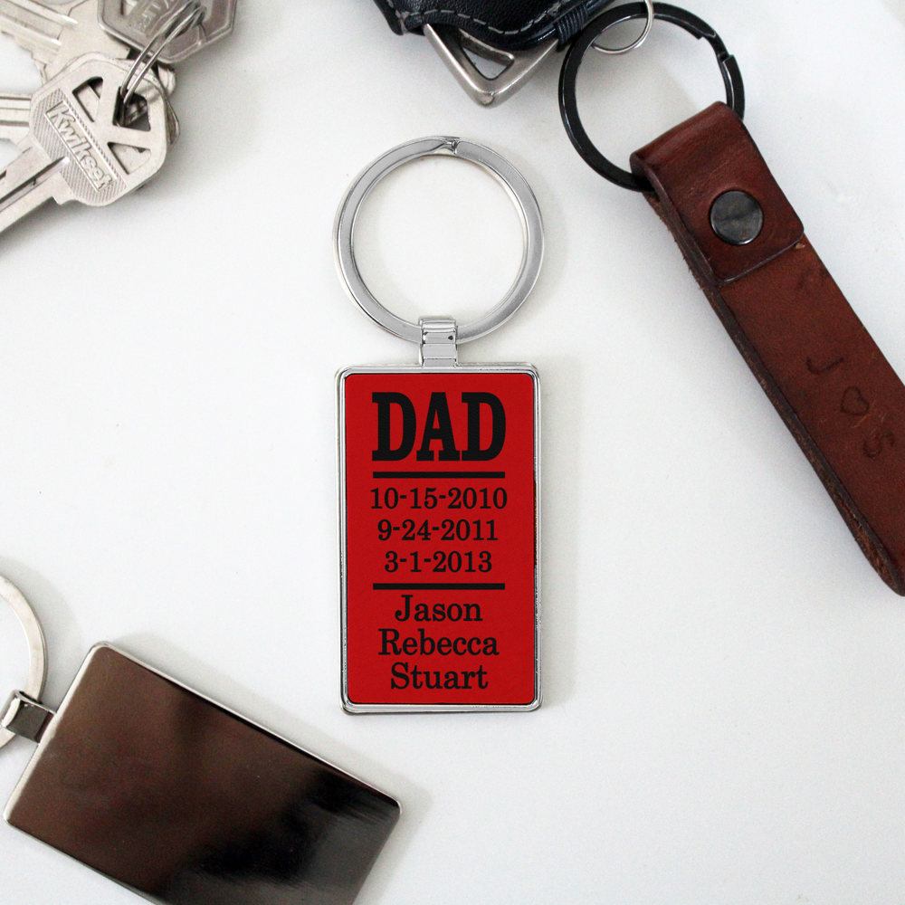 Personalized Metal and Leather Keychains