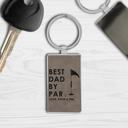 Best Dad by Par Personalized Metal and Leather Keychains