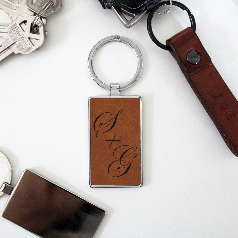 Personalized Metal and Leather Keychains