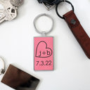 Heart Personalized Metal and Leather Keychains