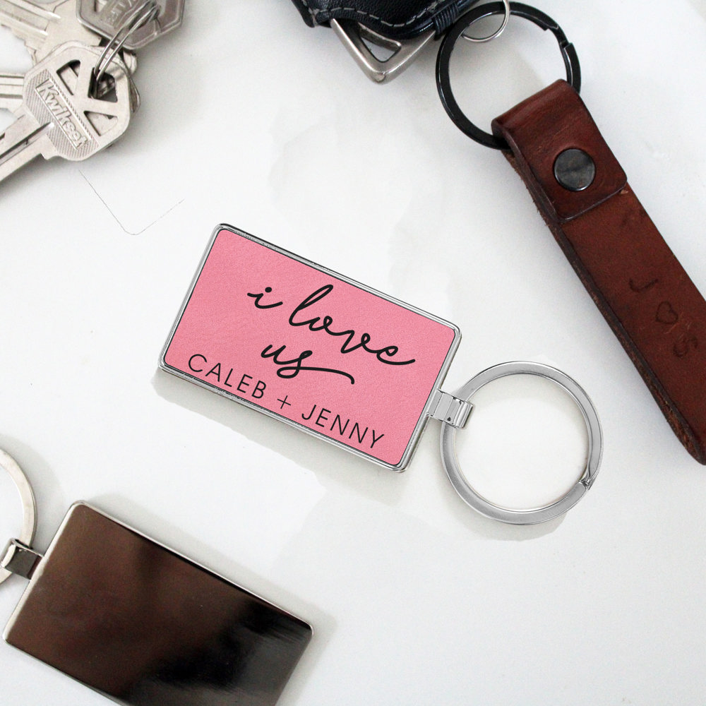 Personalized Metal and Leather Keychains