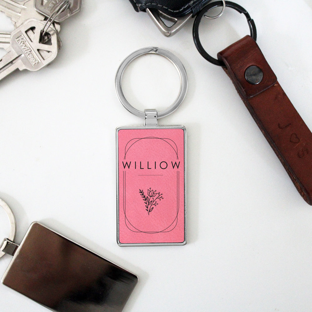 Personalized Metal and Leather Keychains