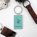 Moon Personalized Metal and Leather Keychains