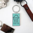 Home Sweet Home Personalized Metal and Leather Keychains