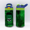 Green Monster Personalized Kid's Metal Tumblers with Straw