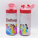 Princesses Personalized Kid's Metal Tumblers with Straw