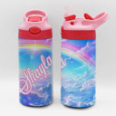 Rainbow Personalized Kid's Metal Tumblers with Straw