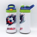 Soccer Personalized Kid's Metal Tumblers with Straw